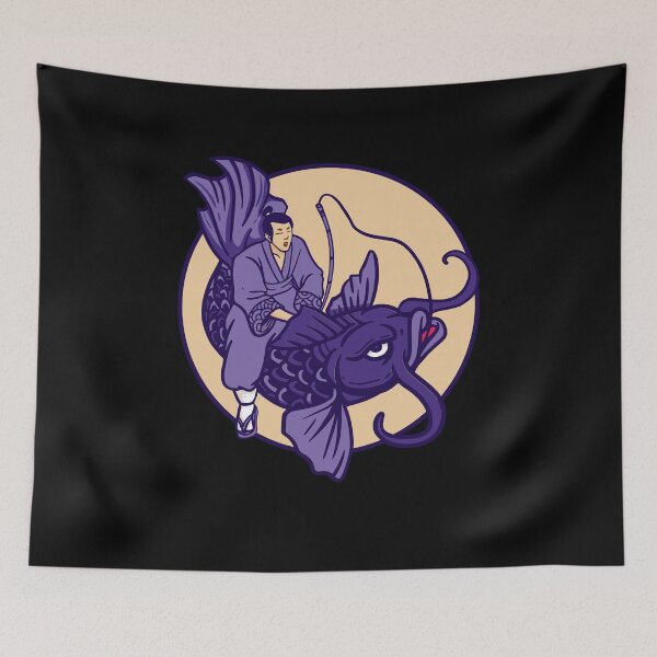Item preview, Samurai Japanese goldfish carp koi purple fish Ying Yang koi designed and sold by FalkDania.