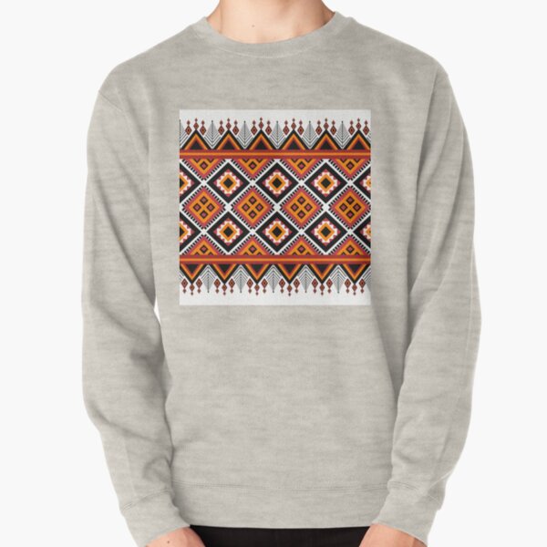 Geometric ethnic tribal textile fabric aztec African American mandalas motif native boho bohemian carpet Pullover Sweatshirt
