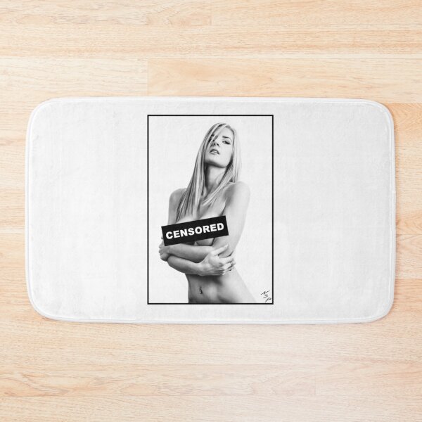 Item preview, Hot Girl on T shirt - Busty Nude Topless Blonde Woman "Censored" in Black & White Esse designed and sold by EckhardtBusch.
