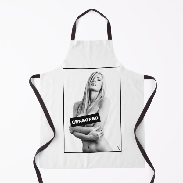 Item preview, Hot Girl on T shirt - Busty Nude Topless Blonde Woman "Censored" in Black & White Esse designed and sold by EckhardtBusch.