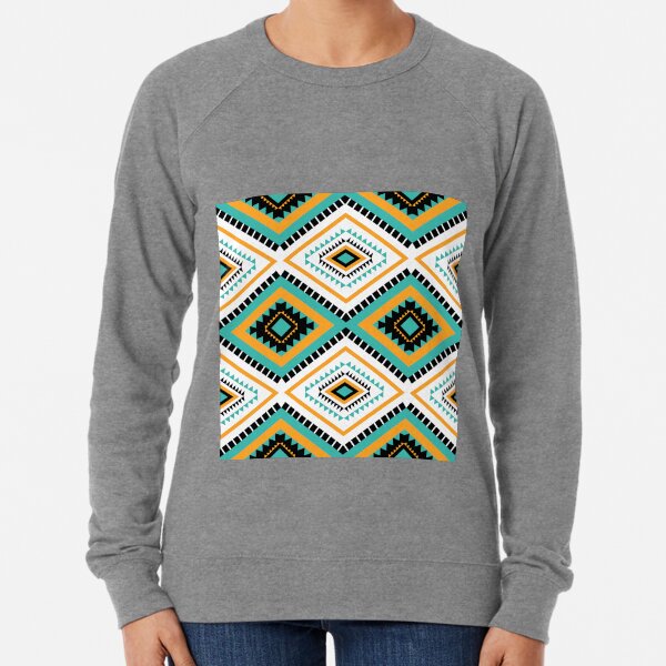 Geometric ethnic tribal textile fabric aztec African American mandalas motif native boho bohemian carpet Lightweight Sweatshirt