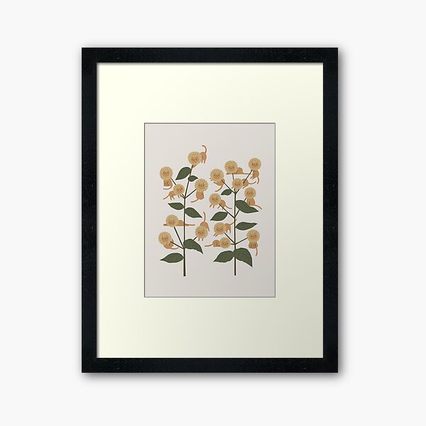 Cat and Plant 7 Framed Art Print