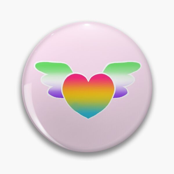 Item preview, Pansexual Heart with Genderqueer Wings designed and sold by castnoshadow.