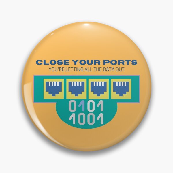 Item preview, Close Your Ports | Geeky Cybersecurity Breach Design designed and sold by GeekFlex.