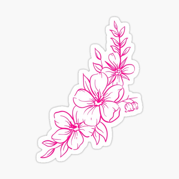Pink flower Sticker