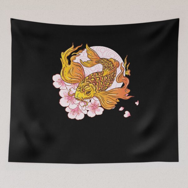 Item preview, Cherry Blossom Sakura Japanese Goldfish Koi orange koi designed and sold by FalkDania.
