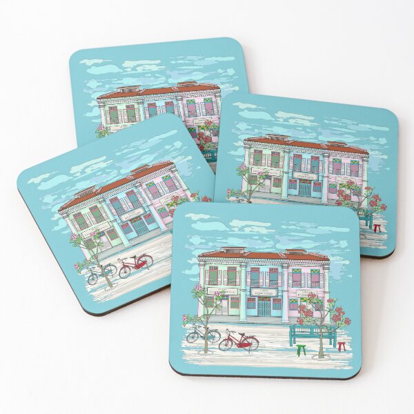 Item preview, PERANAKAN SHOPHOUSE Turquoise designed and sold by designsMM.