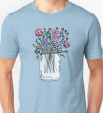 Einmachglas mit Blumen Slim Fit T-Shirt