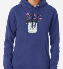 Mason Jar with Flowers Pullover Hoodie