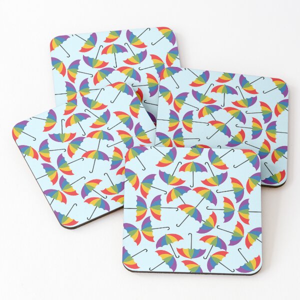Item preview, Rainbow Umbrella on Blue Background designed and sold by kapotka.