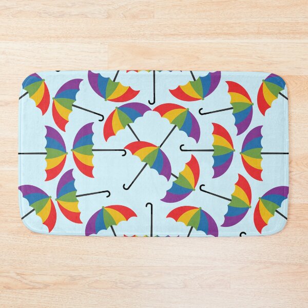 Item preview, Rainbow Umbrella on Blue Background designed and sold by kapotka.