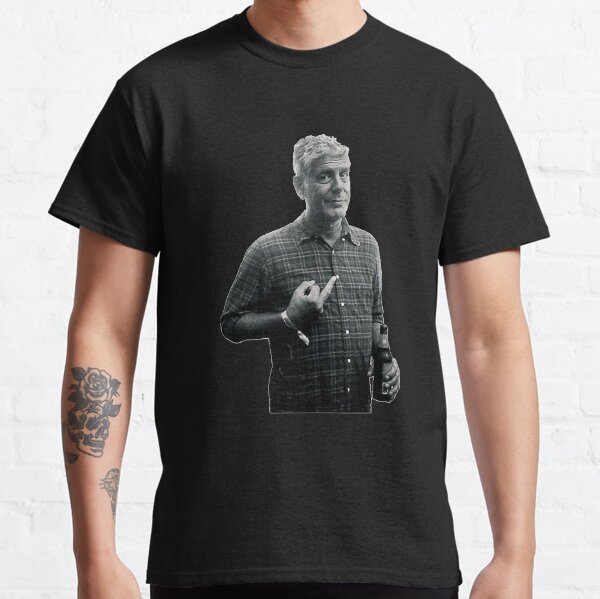 Vintage Anthony Bourdain's Cook Quote Finger And Beer Classic T-Shirt