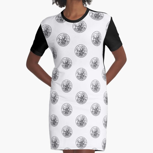 Château en mouvement de Howl - contour noir Robe t-shirt