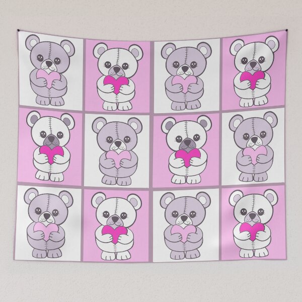 Item preview, Patchwork Teddies Pink designed and sold by QuirkyCraftz.