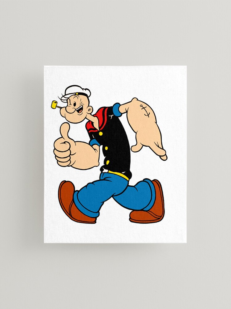 A winking popeye the sailor man | Mounted Print