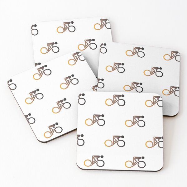 Item preview, Abstract Cyclist Orange Black Line Art Infinity designed and sold by RabeDesigns.