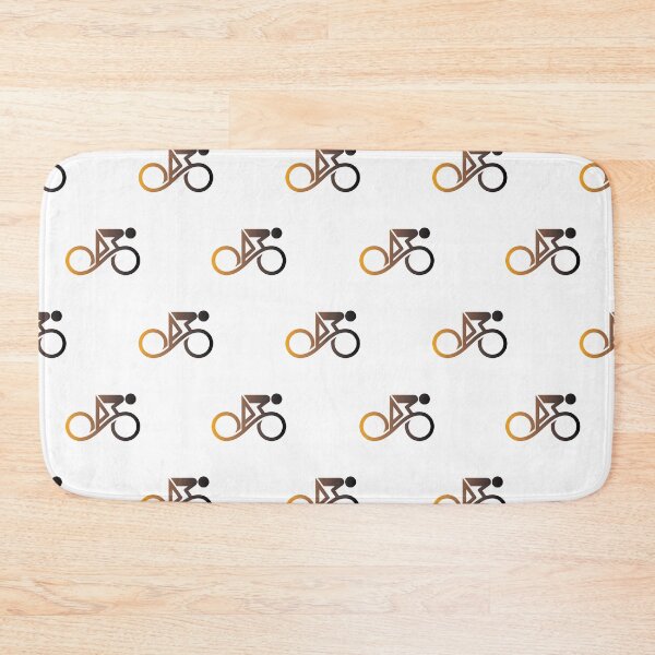 Item preview, Abstract Cyclist Orange Black Line Art Infinity designed and sold by RabeDesigns.