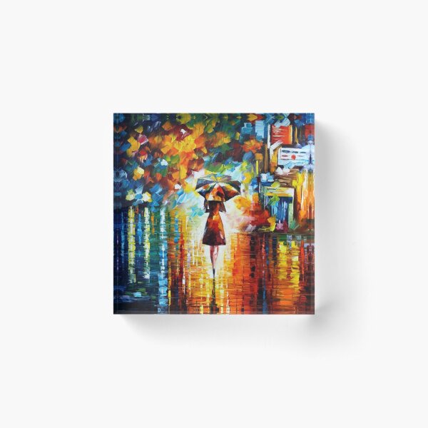 Rain Princess - Leonid Afremov Acrylic Block