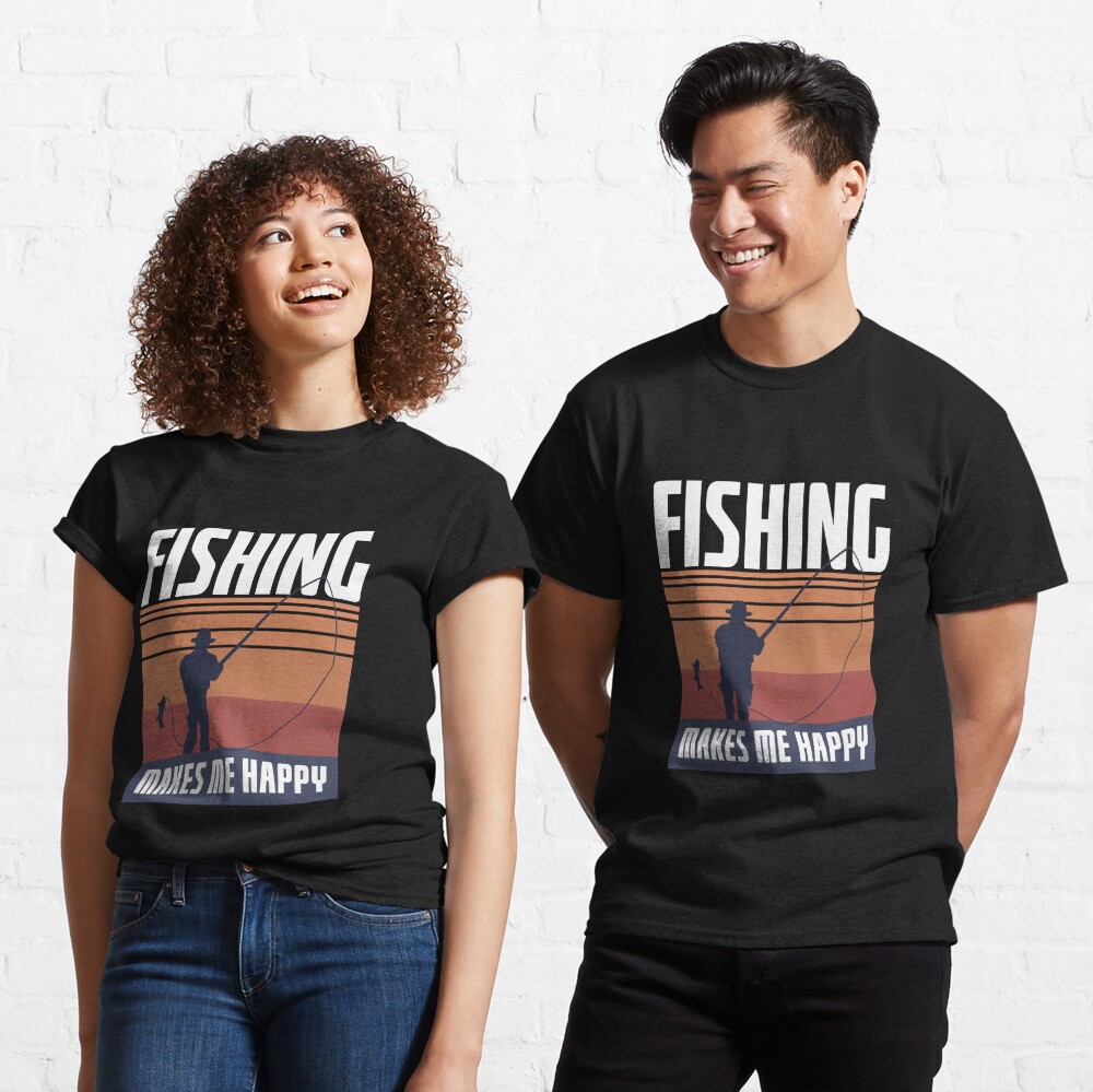 Fishing makes me happy Essential T-Shirt for Sale by opooqodesign