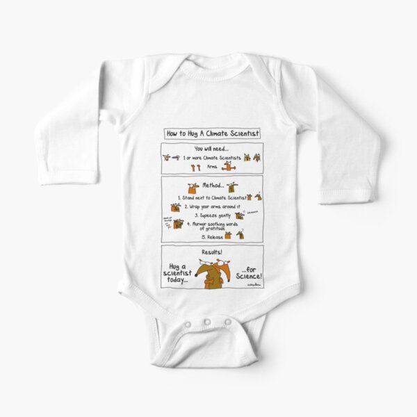 How To Hug A Climate Scientist Long Sleeve Baby One-Piece