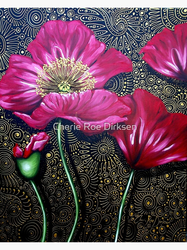 Thumbnail 7 of 7, Framed Art Print, Red Poppies designed and sold by Cherie Roe Dirksen.