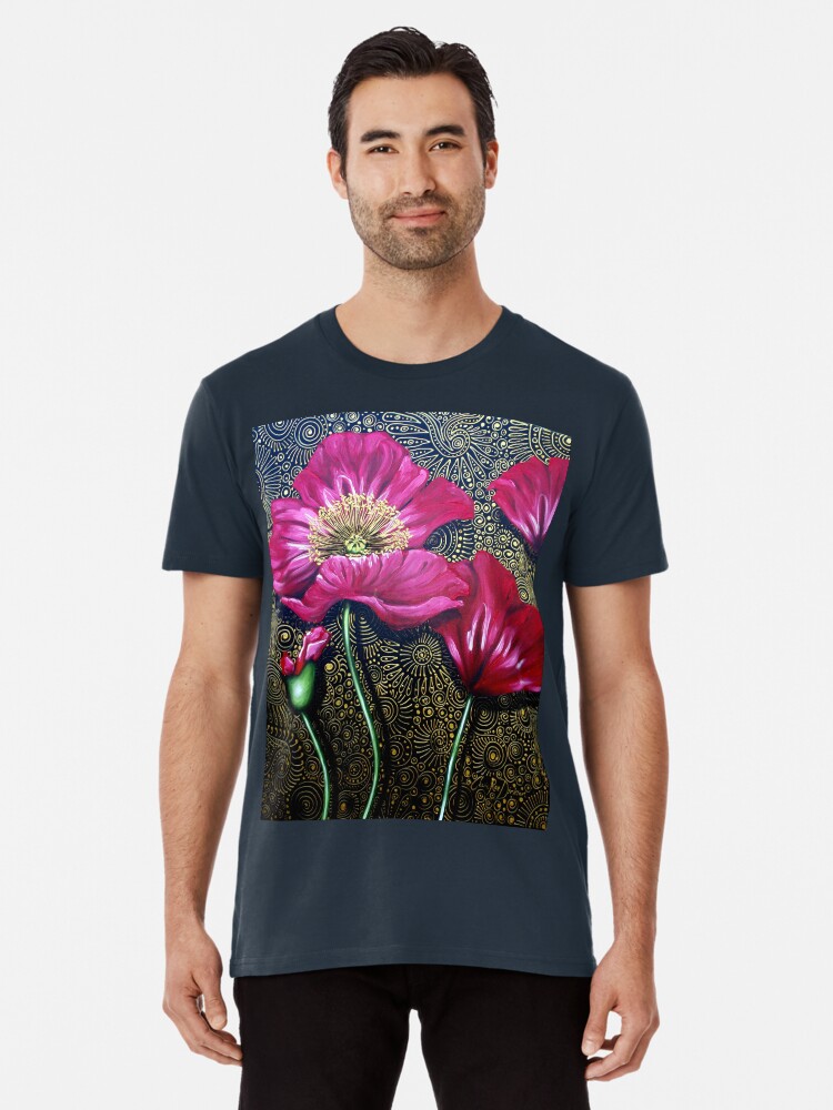 Thumbnail 1 of 6, Premium T-Shirt, Red Poppies designed and sold by Cherie Roe Dirksen.