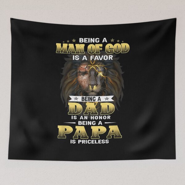 Item preview, Mens Being A Dad Is An Honor Being A Papa Is Priceless Lion Jesus Gift  designed and sold by caral8.