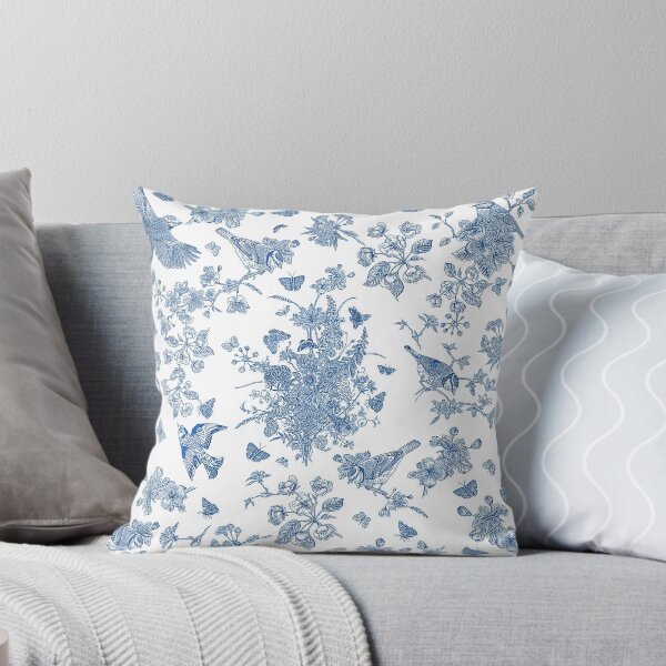 Item preview, Vintage Roses Garden (Blue Toile de Jouy) designed and sold by PrivateVices.