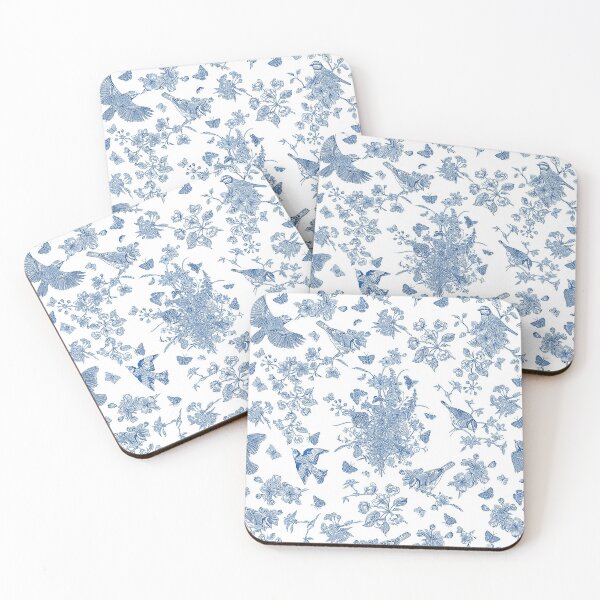 Item preview, Vintage Roses Garden (Blue Toile de Jouy) designed and sold by PrivateVices.