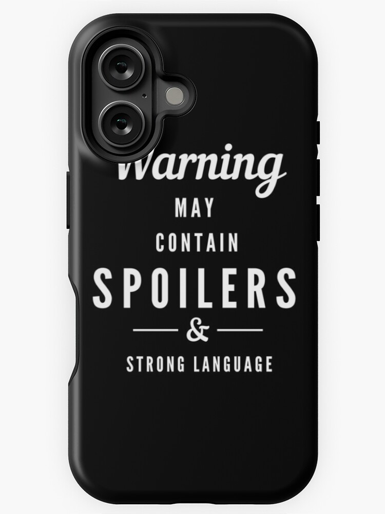 Thumbnail 1 of 4, iPhone Case, Warning: May Contain Spoilers Strong Language Cute Trendy Humorous Slogan Books Reading Writing designed and sold by LeopardPrintLDN.