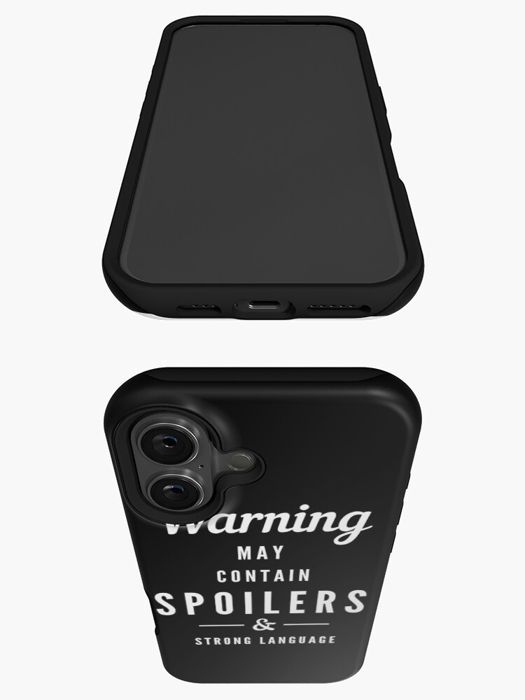 Thumbnail 3 of 4, iPhone Case, Warning: May Contain Spoilers Strong Language Cute Trendy Humorous Slogan Books Reading Writing designed and sold by LeopardPrintLDN.