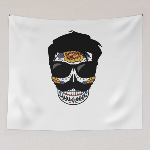 Item preview, Sugar Skull With Mustache And Sunglasses designed and sold by BellaVille.