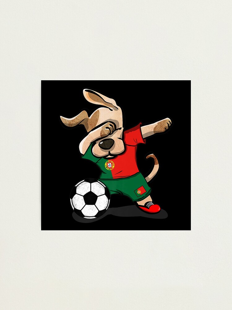 Funny Dabbing Dog Portugal Soccer Jersey Photographic Print for Sale by  aleenaaarav64