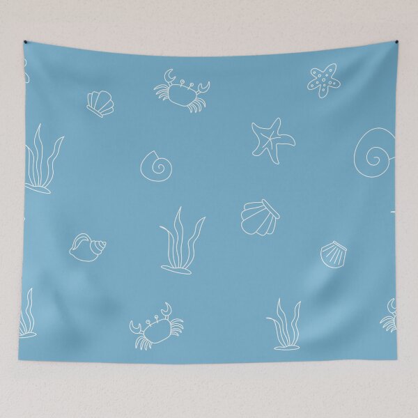 Item preview, Sea Life White Art Print designed and sold by lineartdesigns.