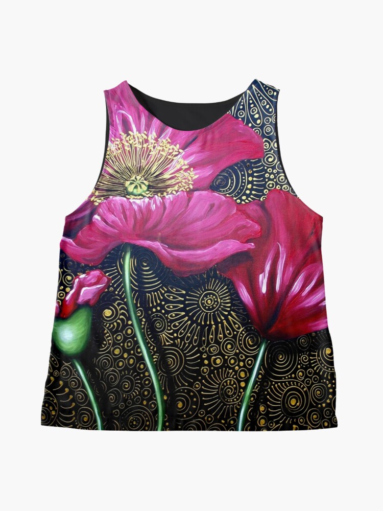 Thumbnail 4 of 6, Sleeveless Top, Red Poppies designed and sold by Cherie Roe Dirksen.