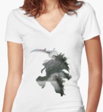 FOREST INUYASHA ABSTRACT Women's Fitted V-Neck T-Shirt