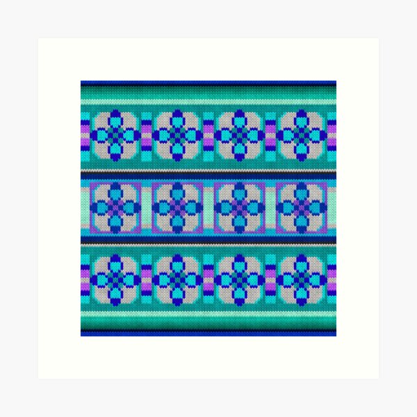 Aperçu de l'œuvre Ornement tricoté mexicain #2 créée et vendue par k9printart.
