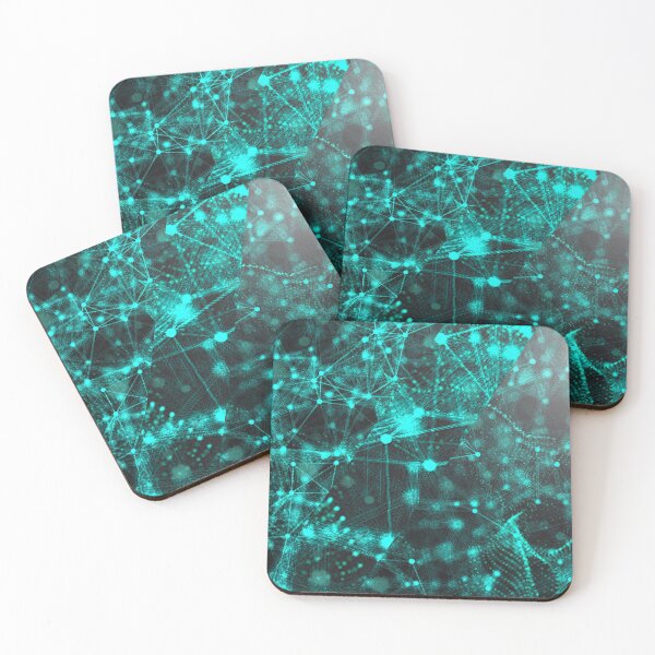 Item preview, Turquoise Polygonal Geometric Abstract Art designed and sold by Ruby Jackson.