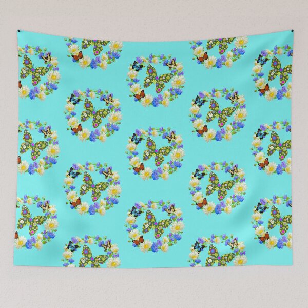 Item preview,   Beautiful Multicolors Flowers And Butterflies designed and sold by BhavyaBathla.