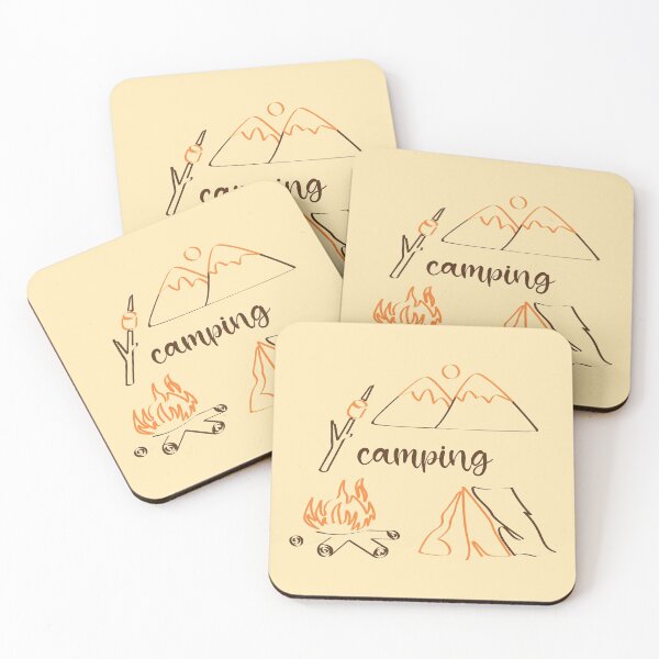 Item preview, Camping vibes outline drawing designed and sold by CutieBlue.