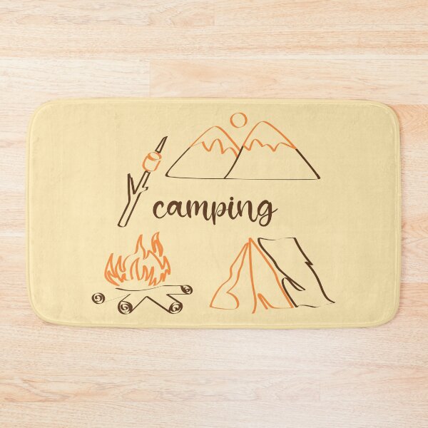 Item preview, Camping vibes outline drawing designed and sold by CutieBlue.