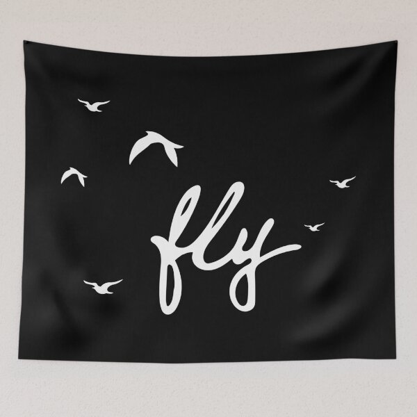 Item preview, "Fly" with beutiful birds design BLACK designed and sold by avionbubble.