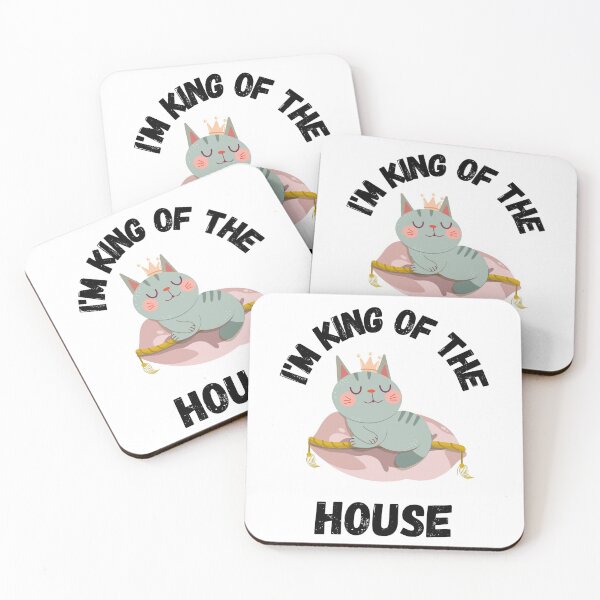 Item preview, I'M KING, OF THE HOUSE, WEIRD CAT MEME, CAT CROWN, KING CAT, HOUSE MEME,  designed and sold by R B Chrystal.