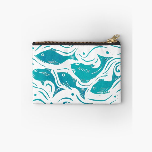 Item preview, Fish Linocut in Turquoise designed and sold by Maddy Bennett.