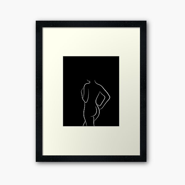 Minimalist Line Art Nude Woman - Curious Cait Framed Art Print