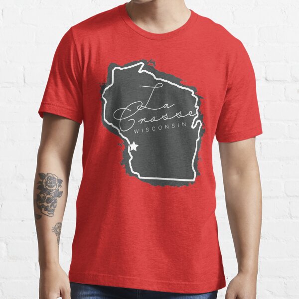 "La Crosse Wisconsin State Painted Map Graphic" Tshirt for Sale by