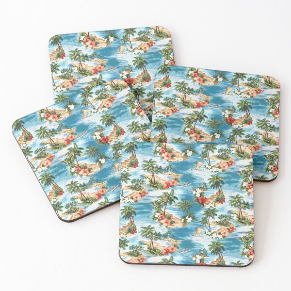 Item preview, Hawaiian Tropical Fabric sea blue designed and sold by WaveOcean123.