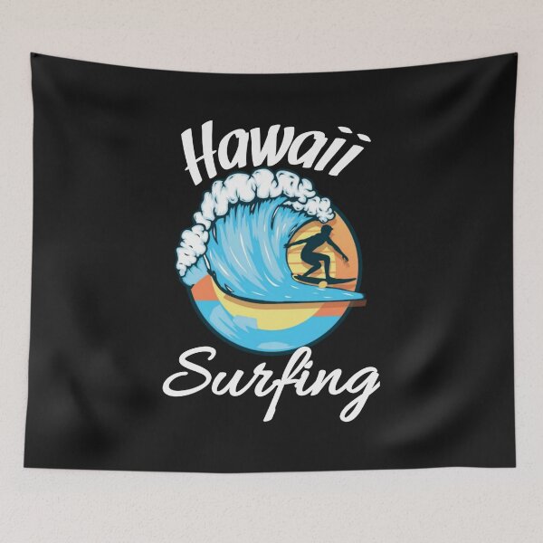 Item preview, Hawaii Surfing Funny Vintage Sunset and Blue Ocean Waves designed and sold by adityanik.