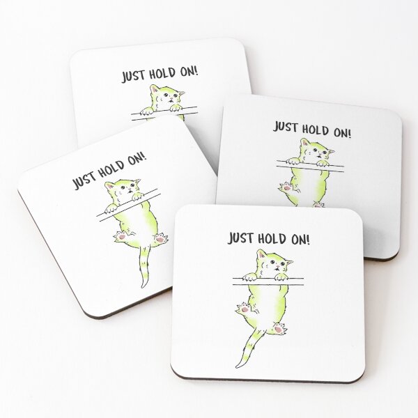 Item preview, Just hold on, motivational kitty designed and sold by foxcart.