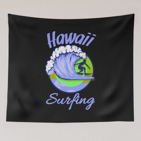 Item preview, Hawaii Surfing Funny Vintage Sunset and Blue Ocean Waves designed and sold by adityanik.